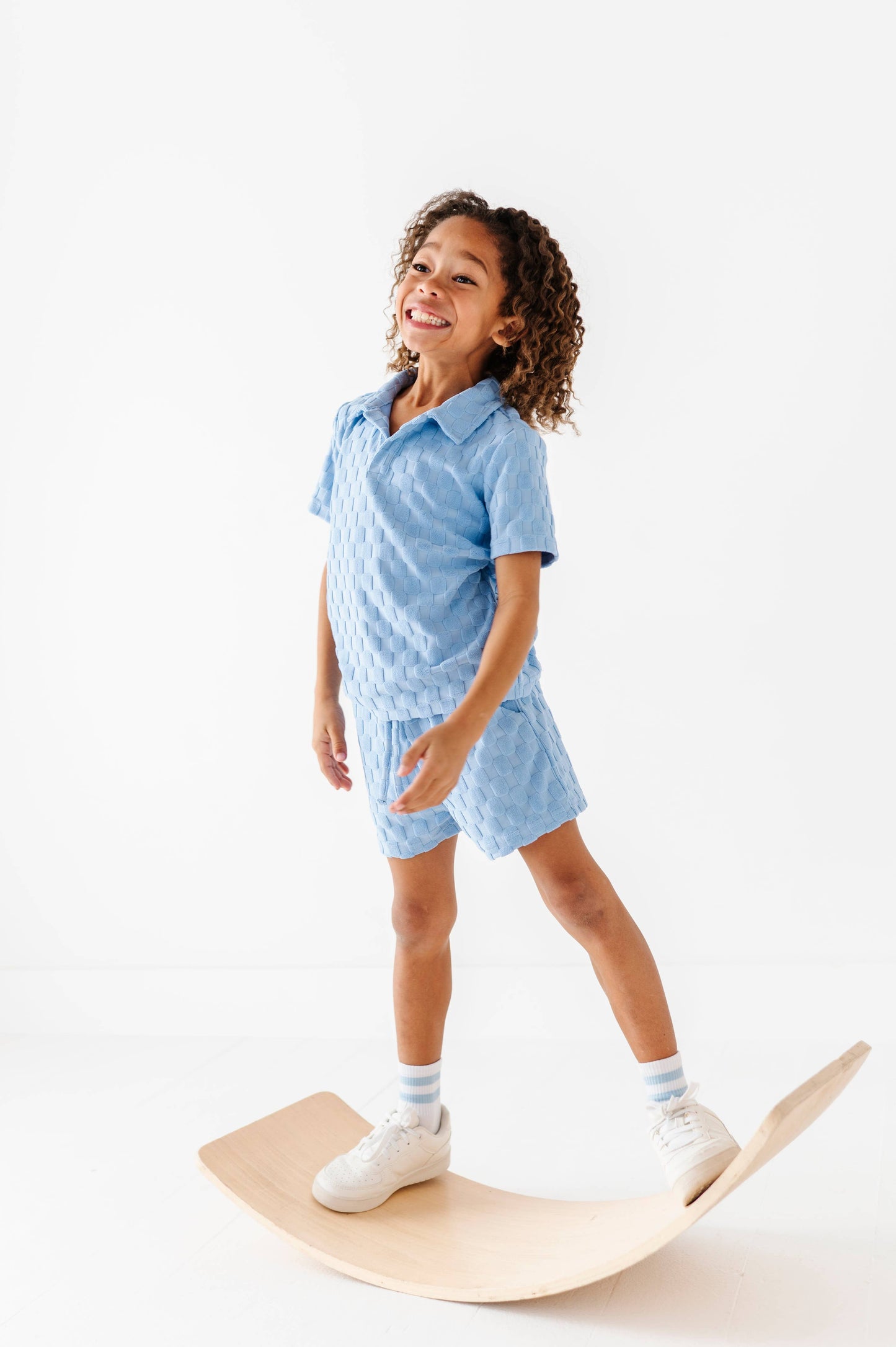 Coastal Blue | BOYS TERRY CHECK SET