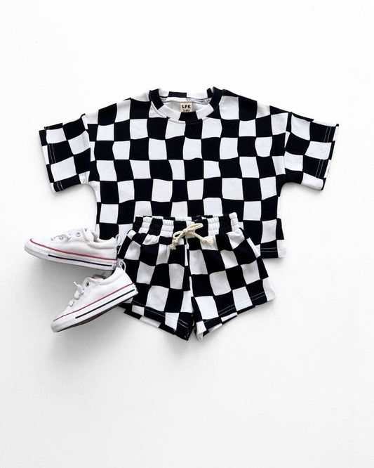 Shorts Set | Wavy Checkered: 4T