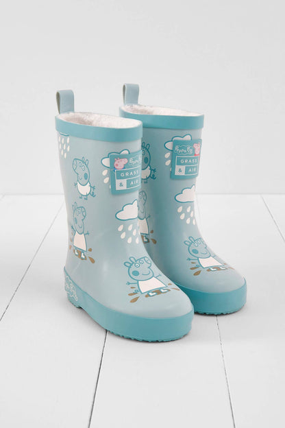 Grass & Air - Peppa Pig George Blue Colour-Changing Kids Wellies