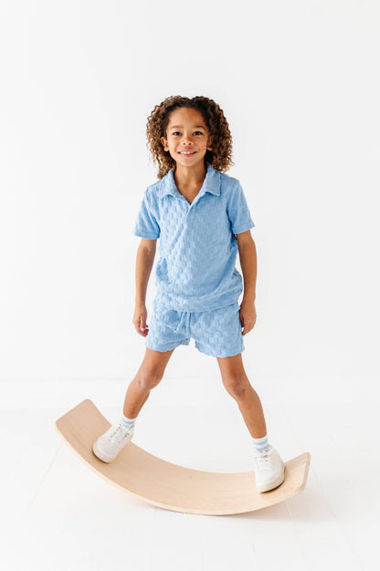 Coastal Blue | BOYS TERRY CHECK SET