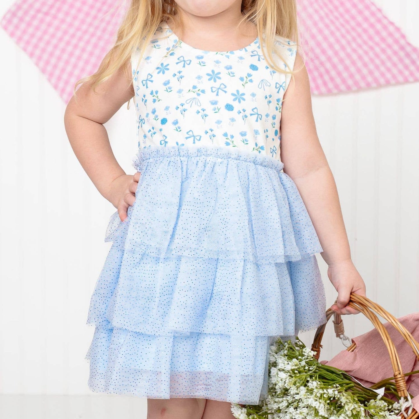 Sweet Wink - Sky Floral Tank Tutu Dress