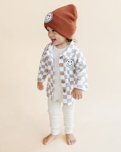 Lucky Panda Kids - Smiley Baby Kids Beanie | Rust: Toddler