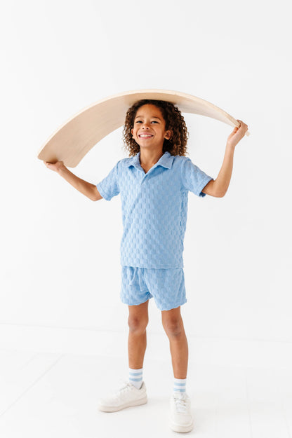 Coastal Blue | BOYS TERRY CHECK SET