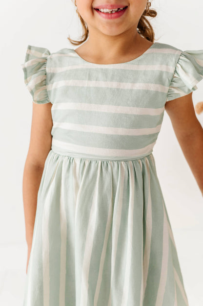 Mint Bay Stripes | TIE-BACK DRESS