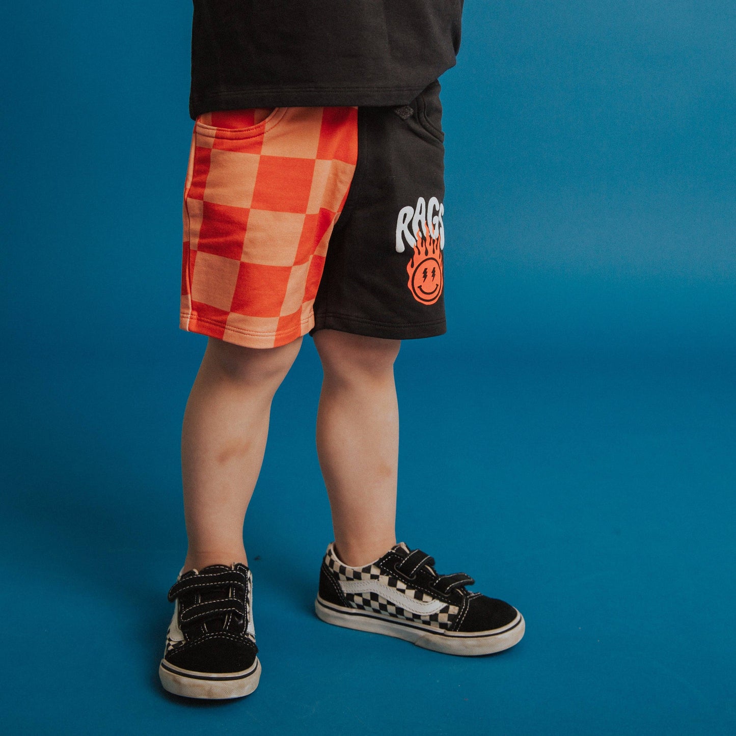 RAGS - Kids Shorts - Orange Check