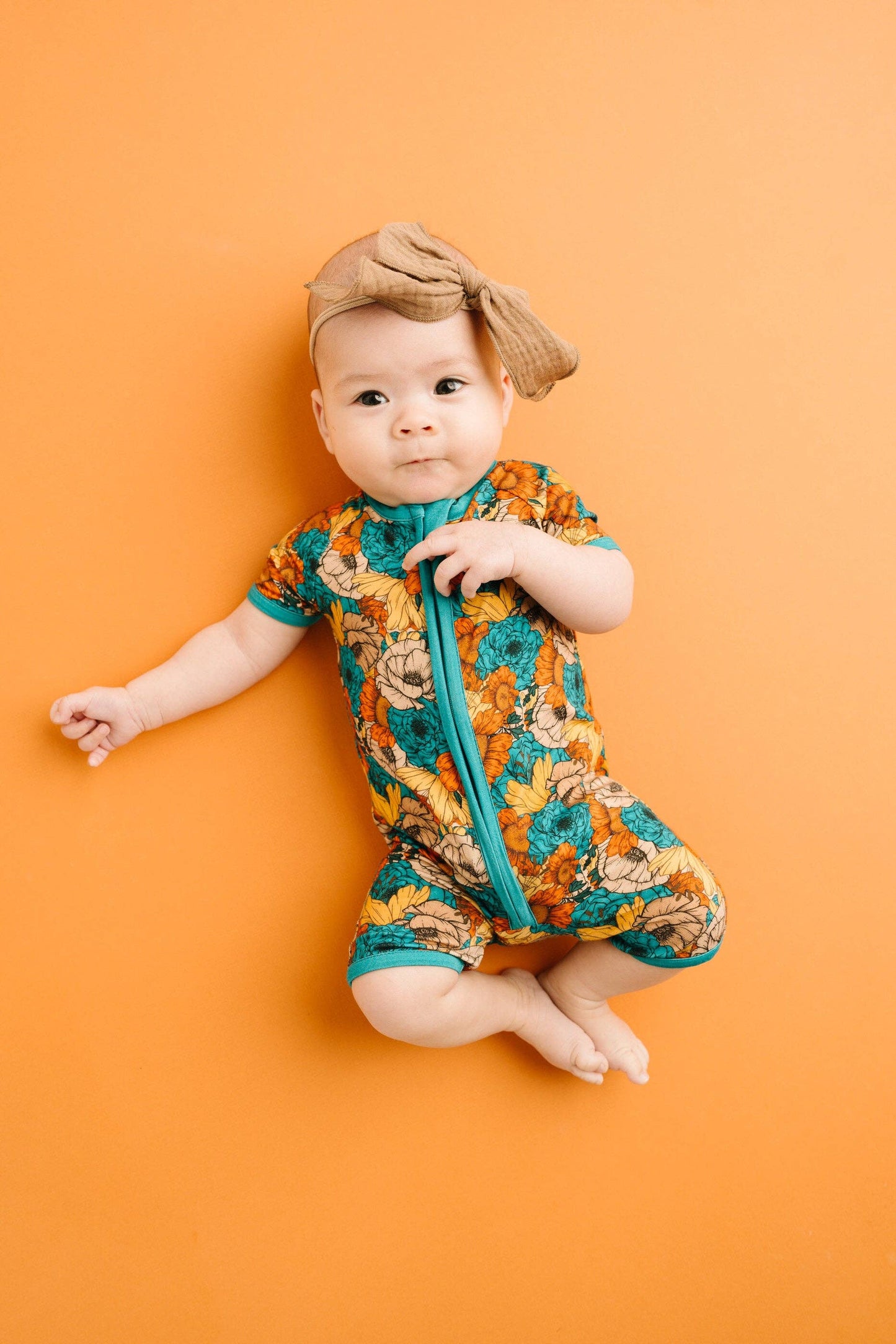 Little One Shop - Colbie Floral Bamboo Short Romper