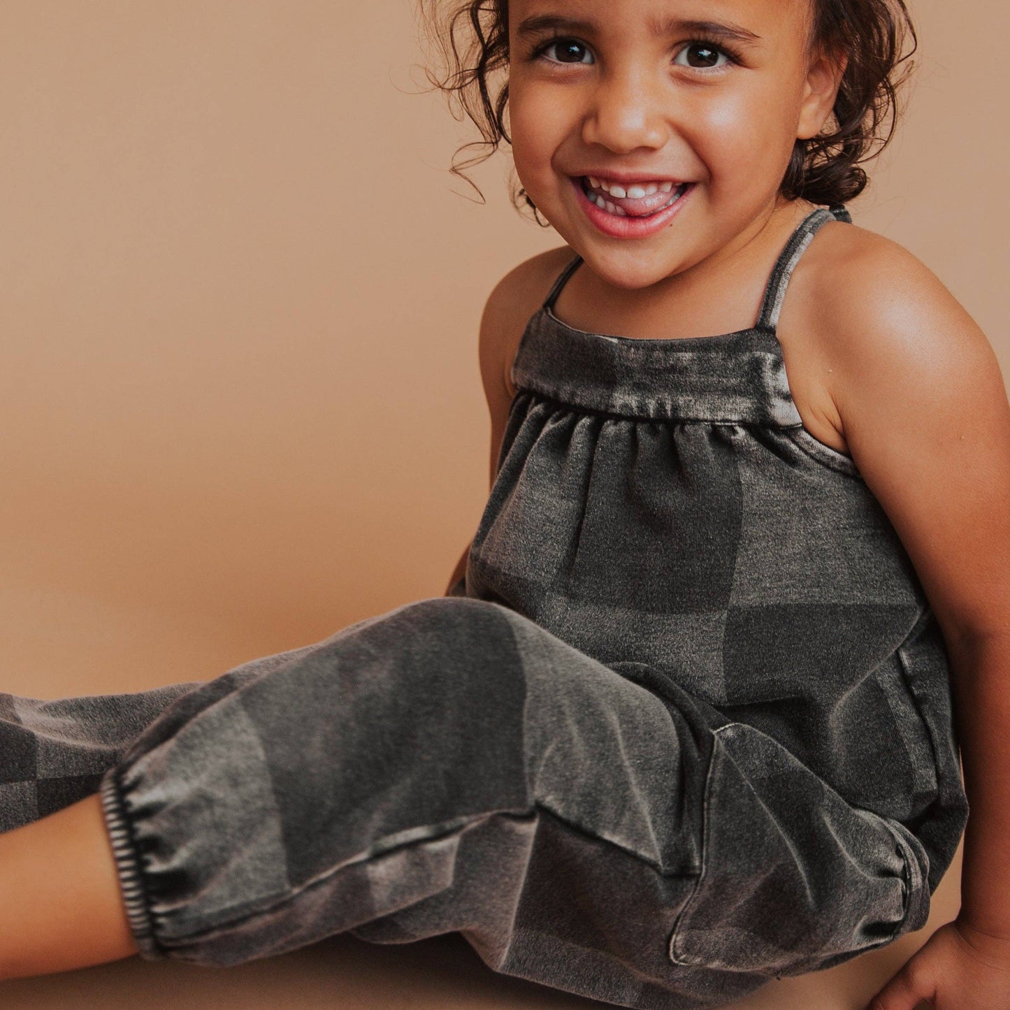 RAGS - Strappy Jumper - Black Denim Check