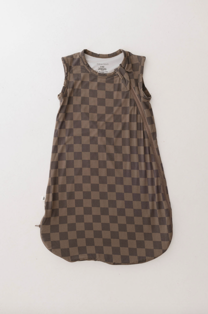 Forever French Baby - Bamboo Sleep Sack | Faded Brown Checkerboard: 6-18 Months / 1.0 TOG