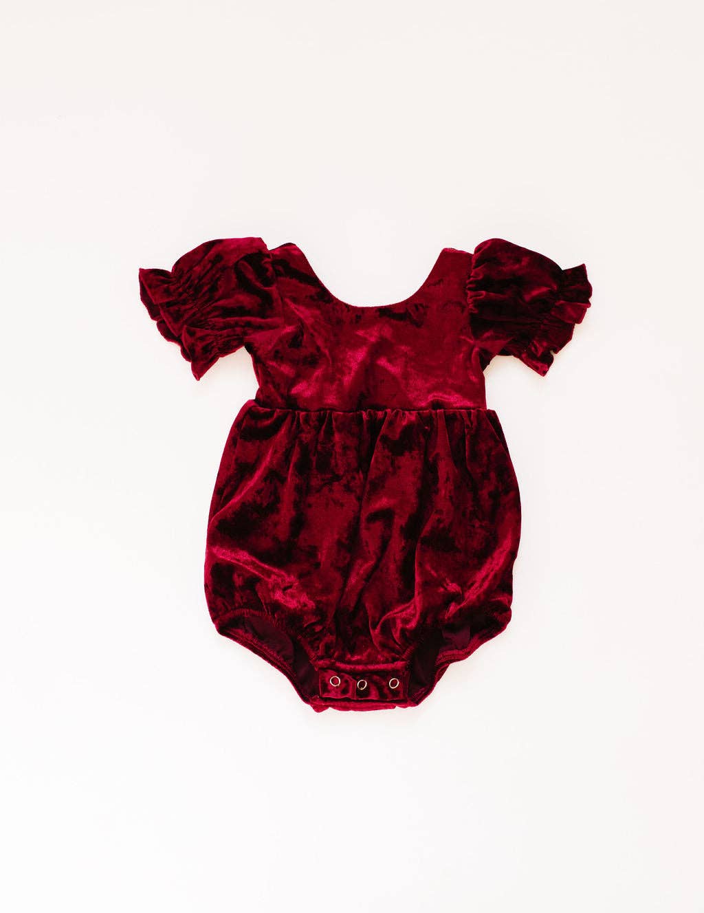 Ollie Jay - Quinn Romper in Crushed Cranberry Velvet