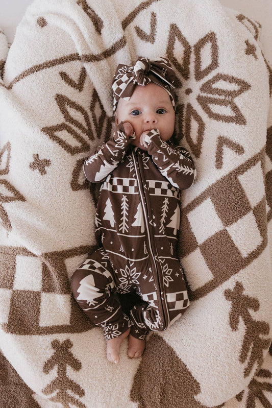 Forever French Baby - Bamboo Zip Pajamas | Forever Fair Isle