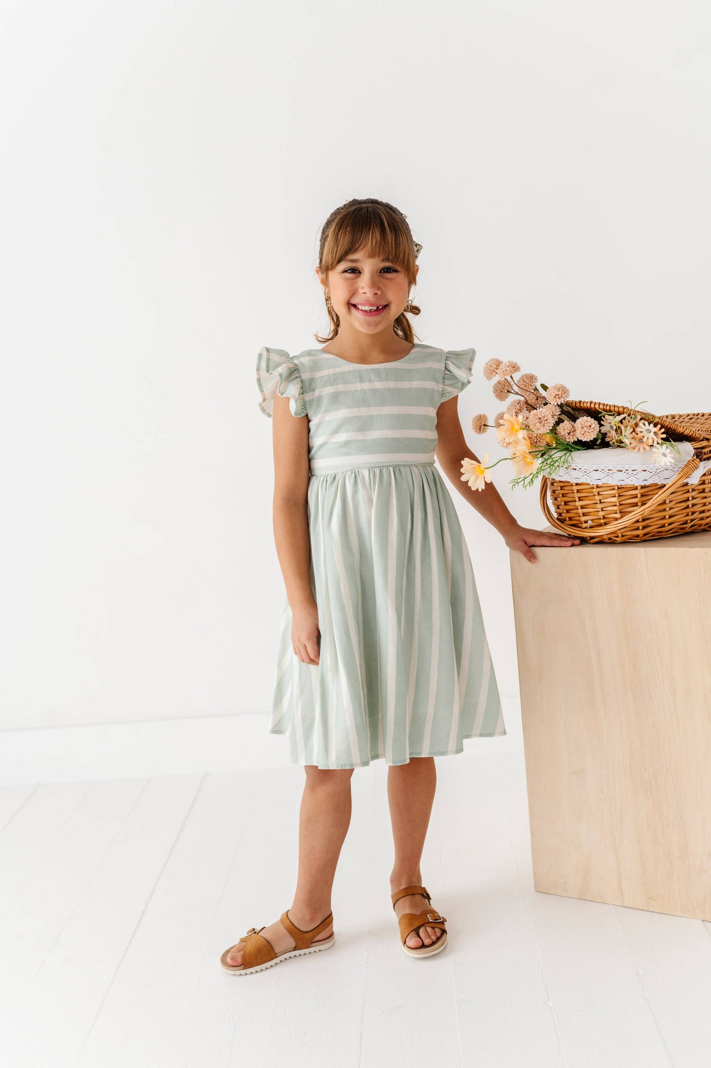 Mint Bay Stripes | TIE-BACK DRESS