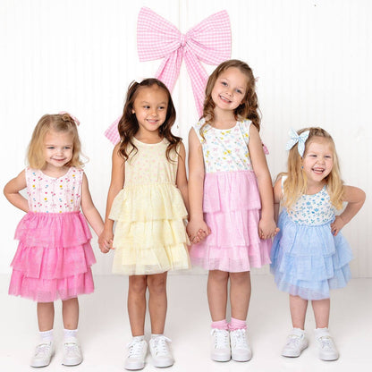 Sweet Wink - Sky Floral Tank Tutu Dress