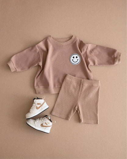 Baby & Kids Biker Shorts Set | Mocha