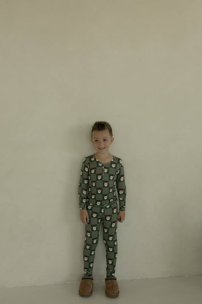 Forever French Baby - Bamboo Two Piece Pajamas | Santa Checkerboard
