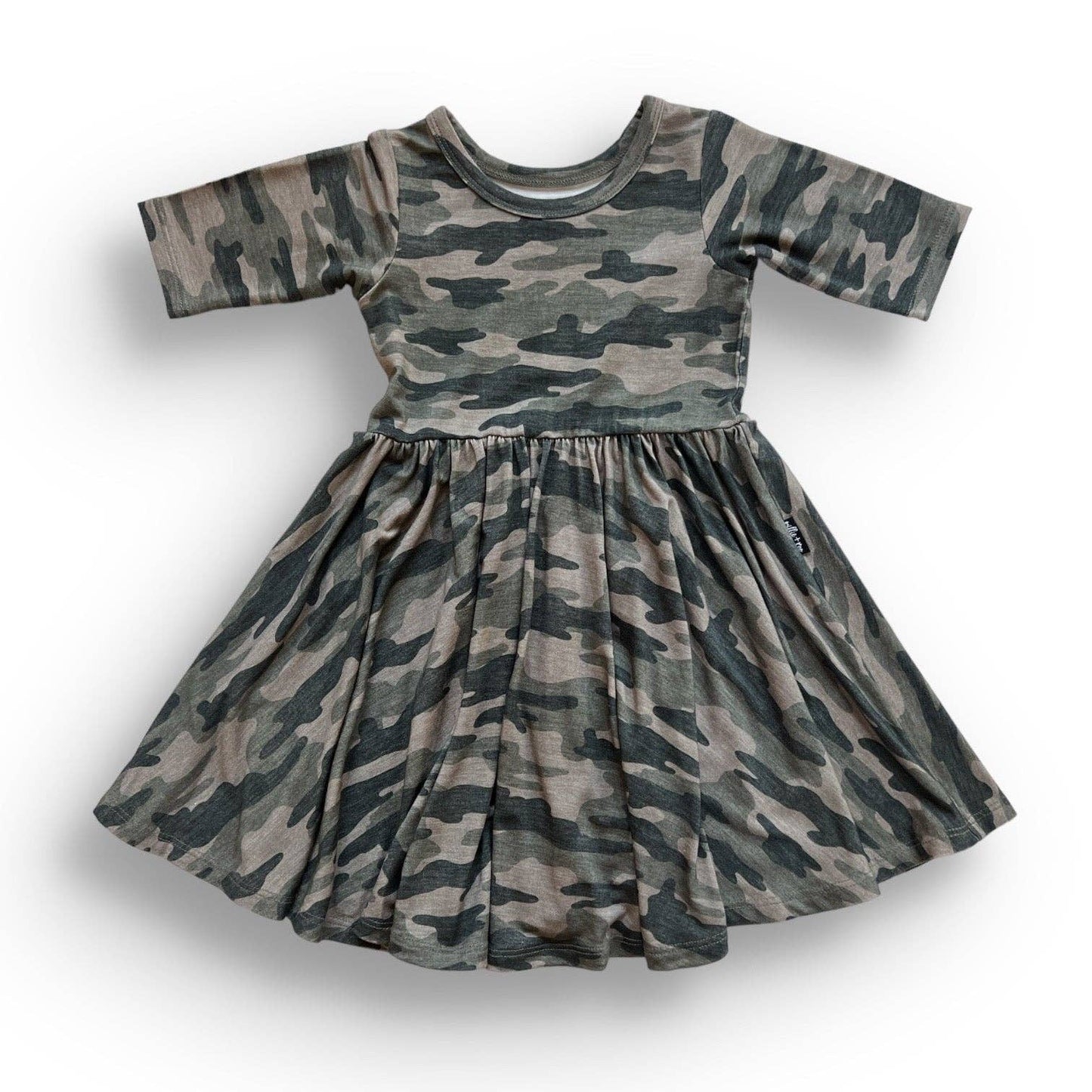 MID SLEEVE BAMBOO DRESS- Camo