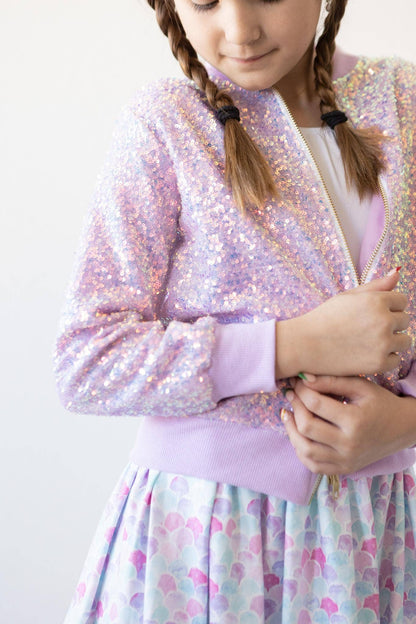 Mila & Rose - Lavender Sequin Jacket: 2T