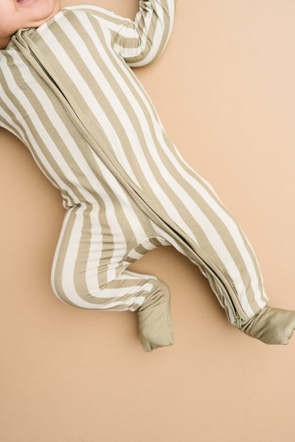 Little One Shop - Olive Stripe Bamboo Sleeper