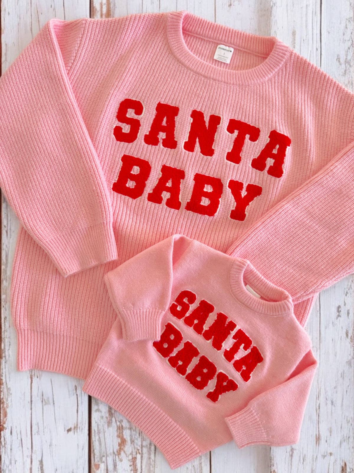 SpearmintLOVE - Knit Sweater, Santa Baby Pink