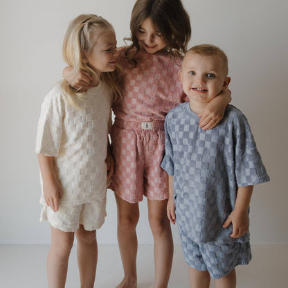 Forever French Baby - Child Terry Short Set | Sea Pink: 8/9 Years