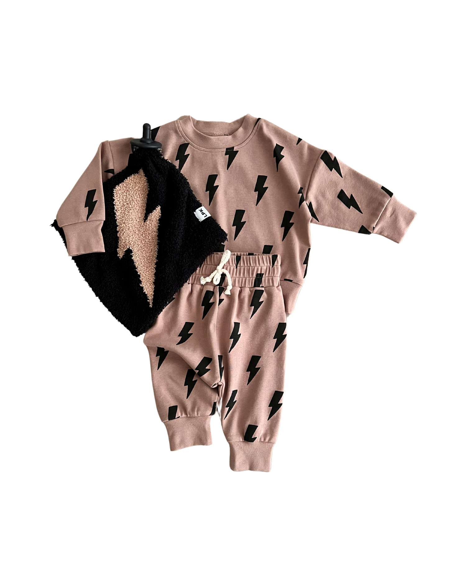 Lucky Panda Kids - Lightning Bolt Plush Lovey | Mocha