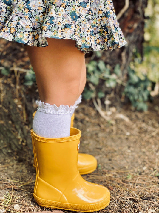 Little Stocking Co. - White Lace Top Knee Highs