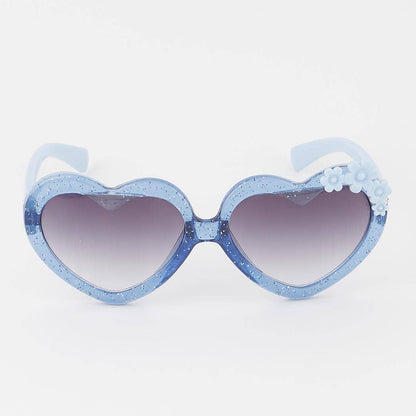 Kids Glitter Heart Flower Sunglasses: Multicolor