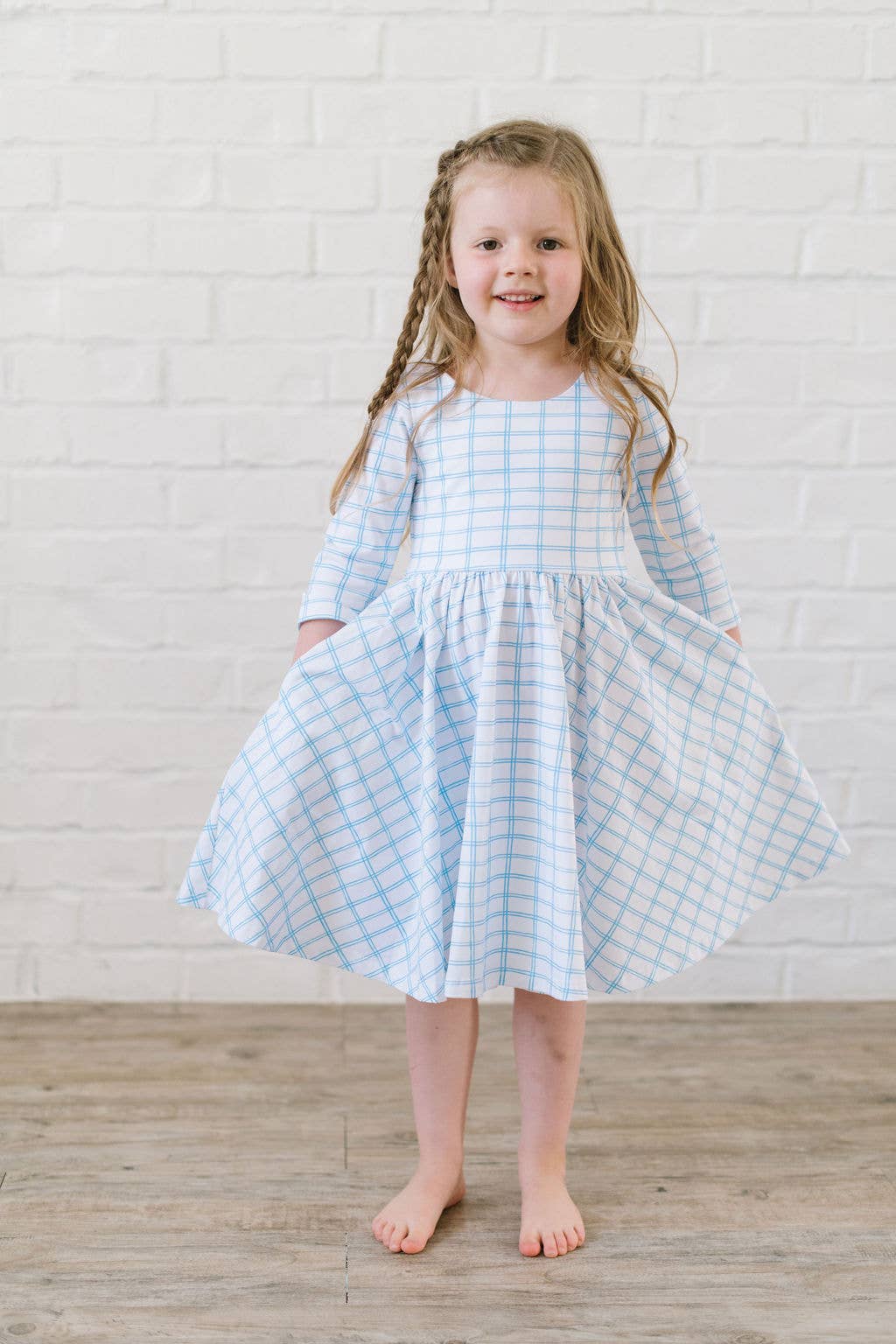 Emile Dress in Blue Picnic  | Pocket Twirl Dress