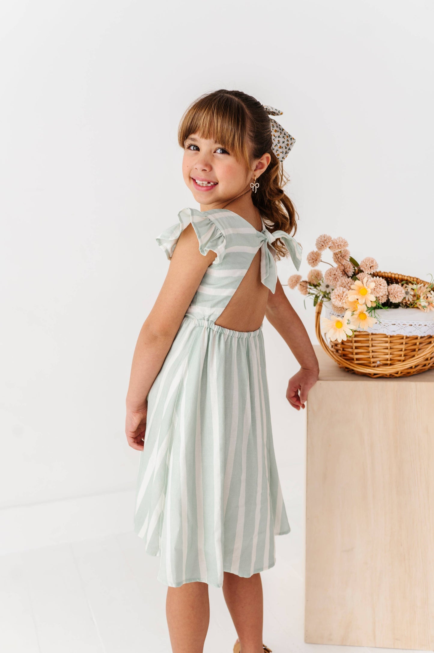 Mint Bay Stripes | TIE-BACK DRESS