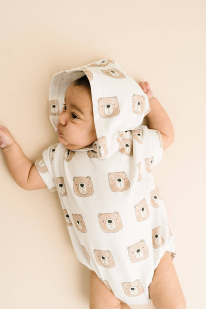 Little One Shop - Bear Hooded Short Romper