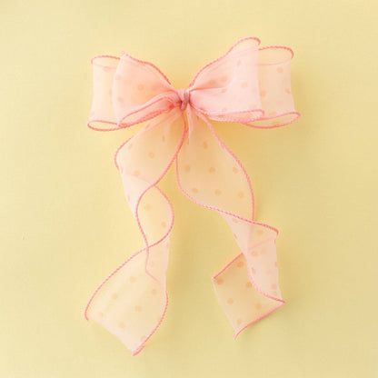 Modern Piggy - Coral Dot | Statement Ribbon Bow