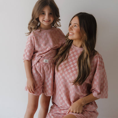 Forever French Baby - Child Terry Short Set | Sea Pink: 8/9 Years