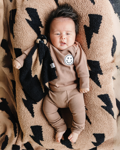 Lucky Panda Kids - Lightning Bolt Plush Lovey | Mocha