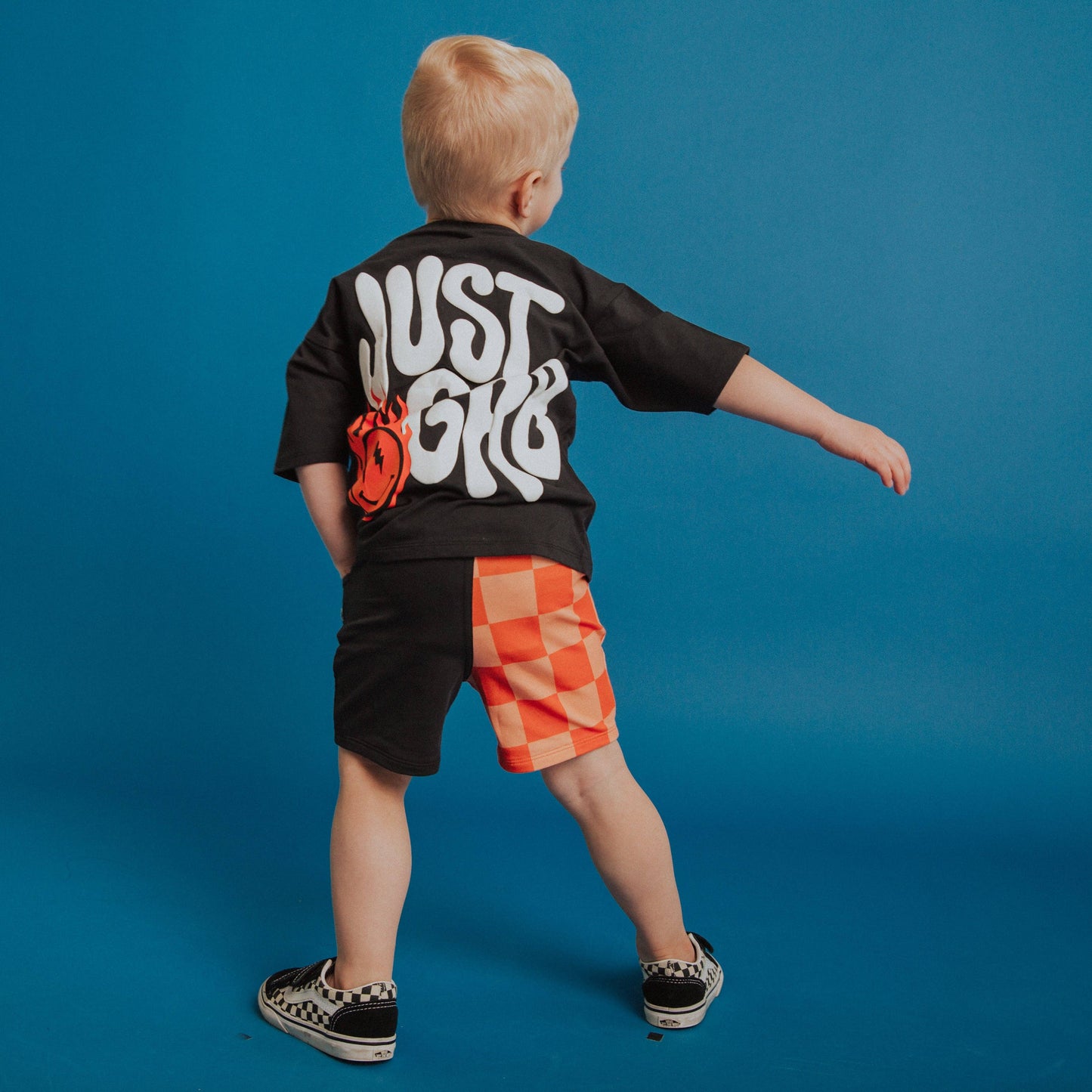 RAGS - Kids Shorts - Orange Check