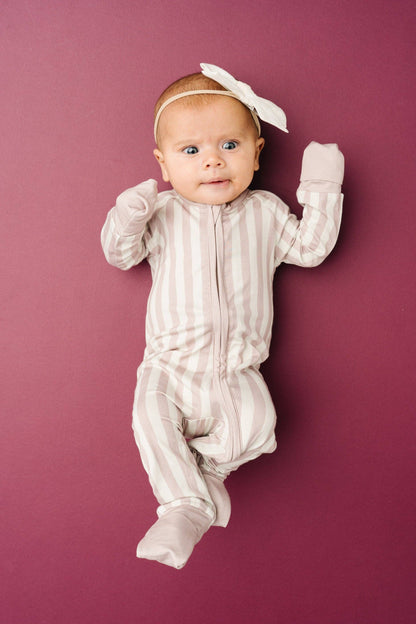 Little One Shop - Blush Stripe Bamboo Sleeper