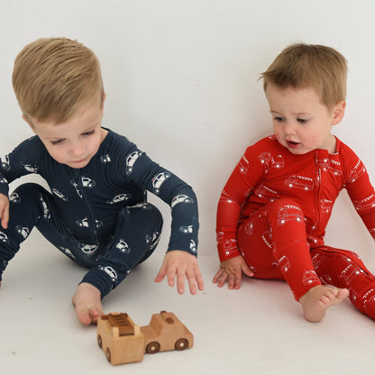 Forever French Baby - Bamboo Zip Pajamas | Fire Truck