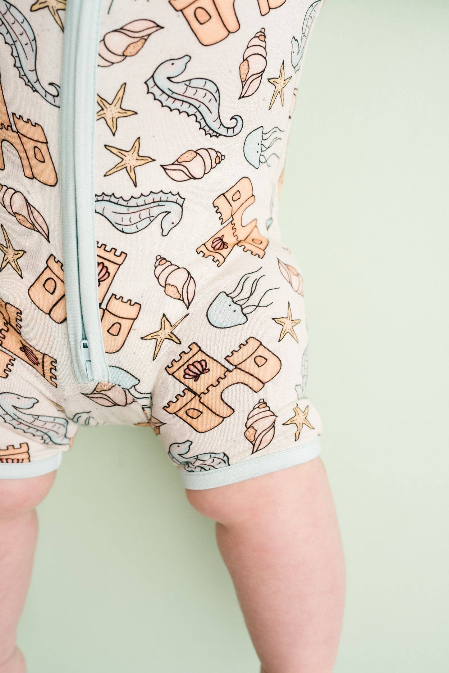 Little One Shop - Ocean Sandcastles Bamboo Short Romper