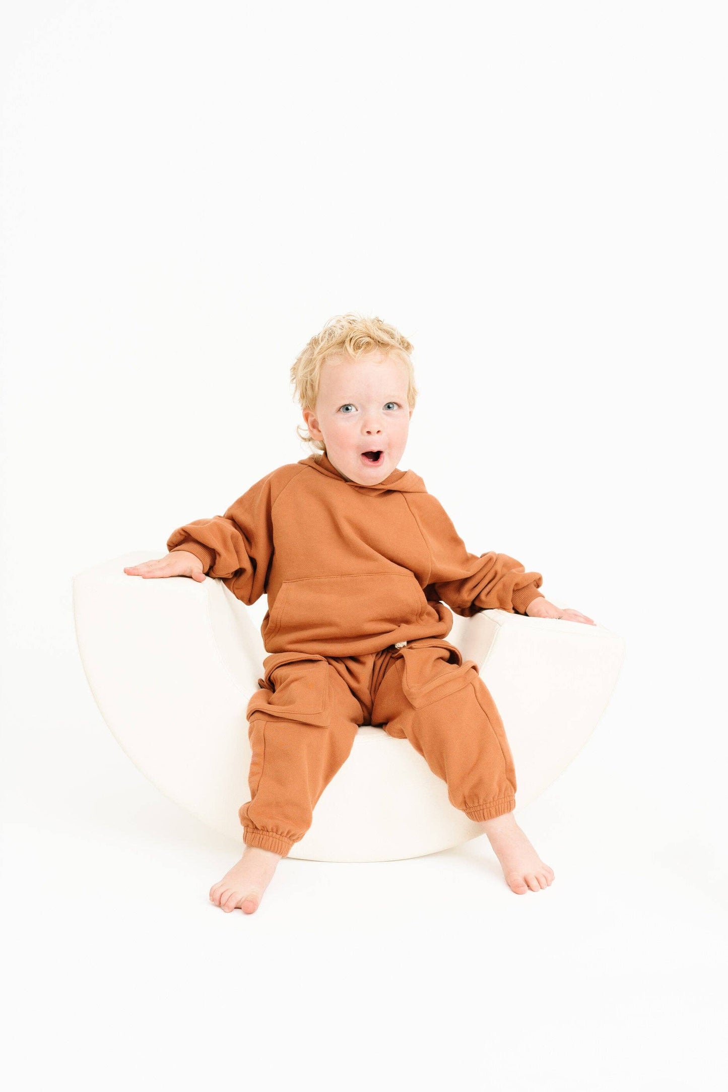 Little One Shop - Espresso Cargo Hoodie Set