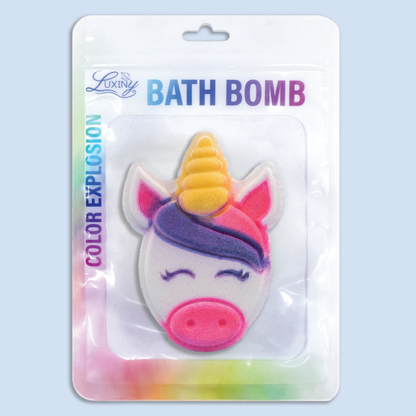 Luxiny Products - Luxurious Bath and Body - Bath Bomb Hand Painted Color Burst- Unicorn Head - Easte