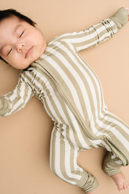Little One Shop - Olive Stripe Bamboo Sleeper