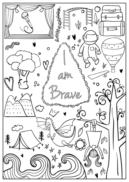 Hopscotch Girls - Coloring Book for Girls - "I Am Confident, Brave &..."