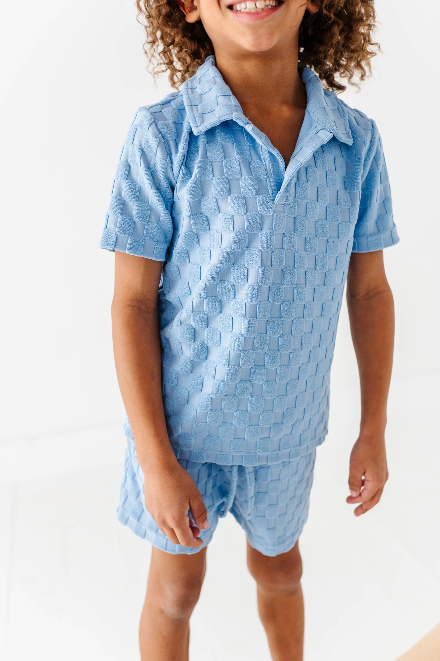 Coastal Blue | BOYS TERRY CHECK SET