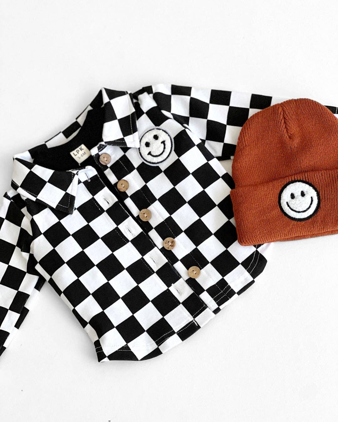 Lucky Panda Kids - Smiley Baby Kids Beanie | Rust: Toddler