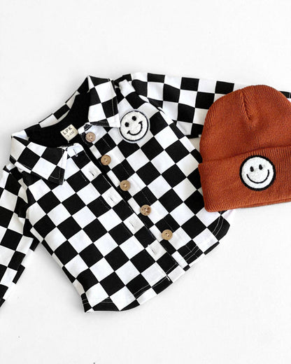 Lucky Panda Kids - Smiley Baby Kids Beanie | Rust: Toddler