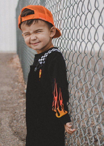 Little Trouble - Black Overalls