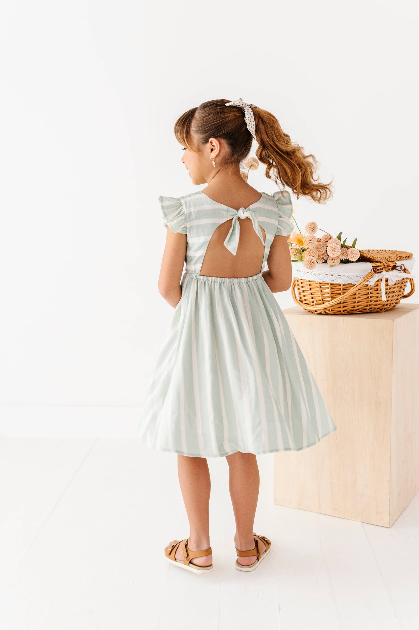 Mint Bay Stripes | TIE-BACK DRESS
