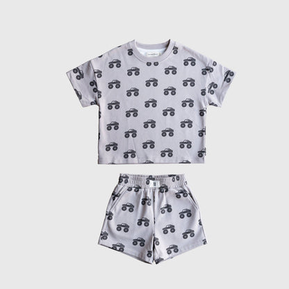 Forever French Baby - French Terry Short Set | Monster Truck: 18-24 Months