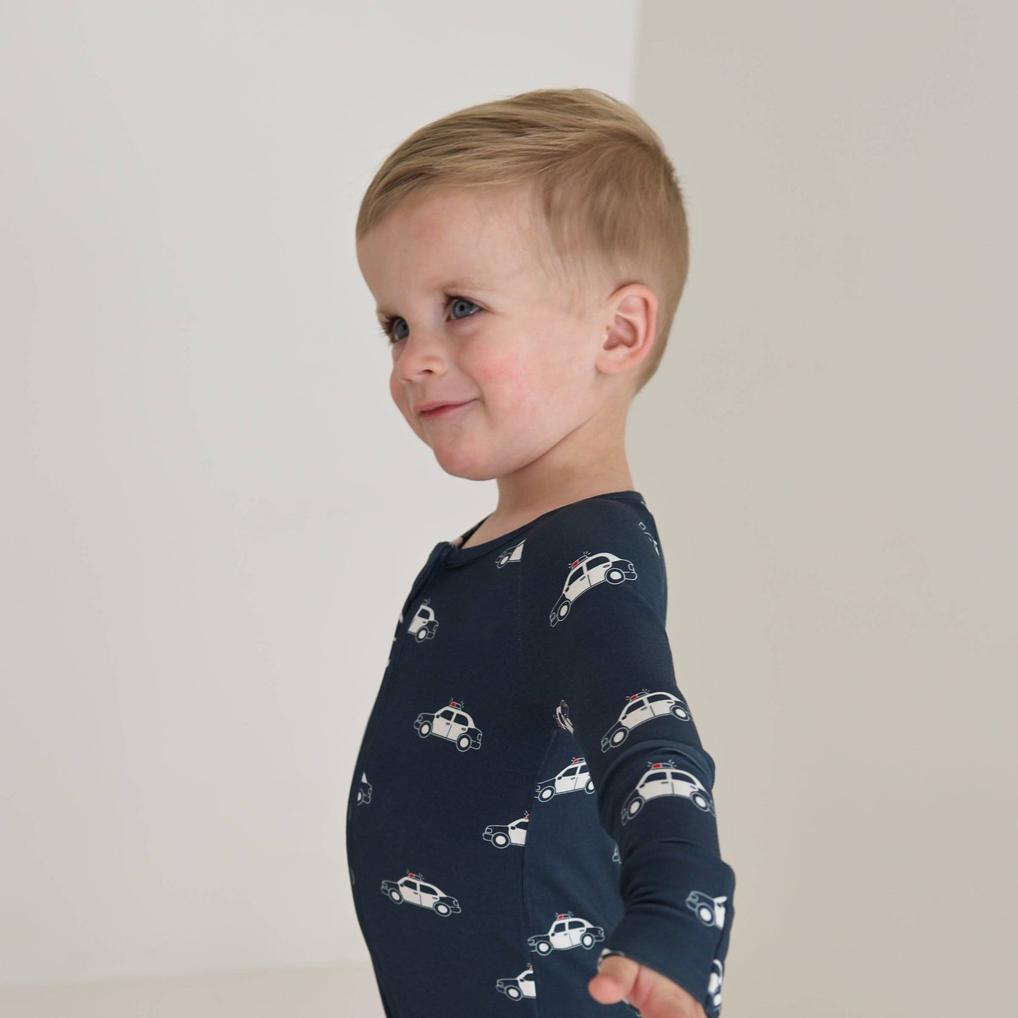 Forever French Baby - Bamboo Zip Pajamas | Police Cruiser