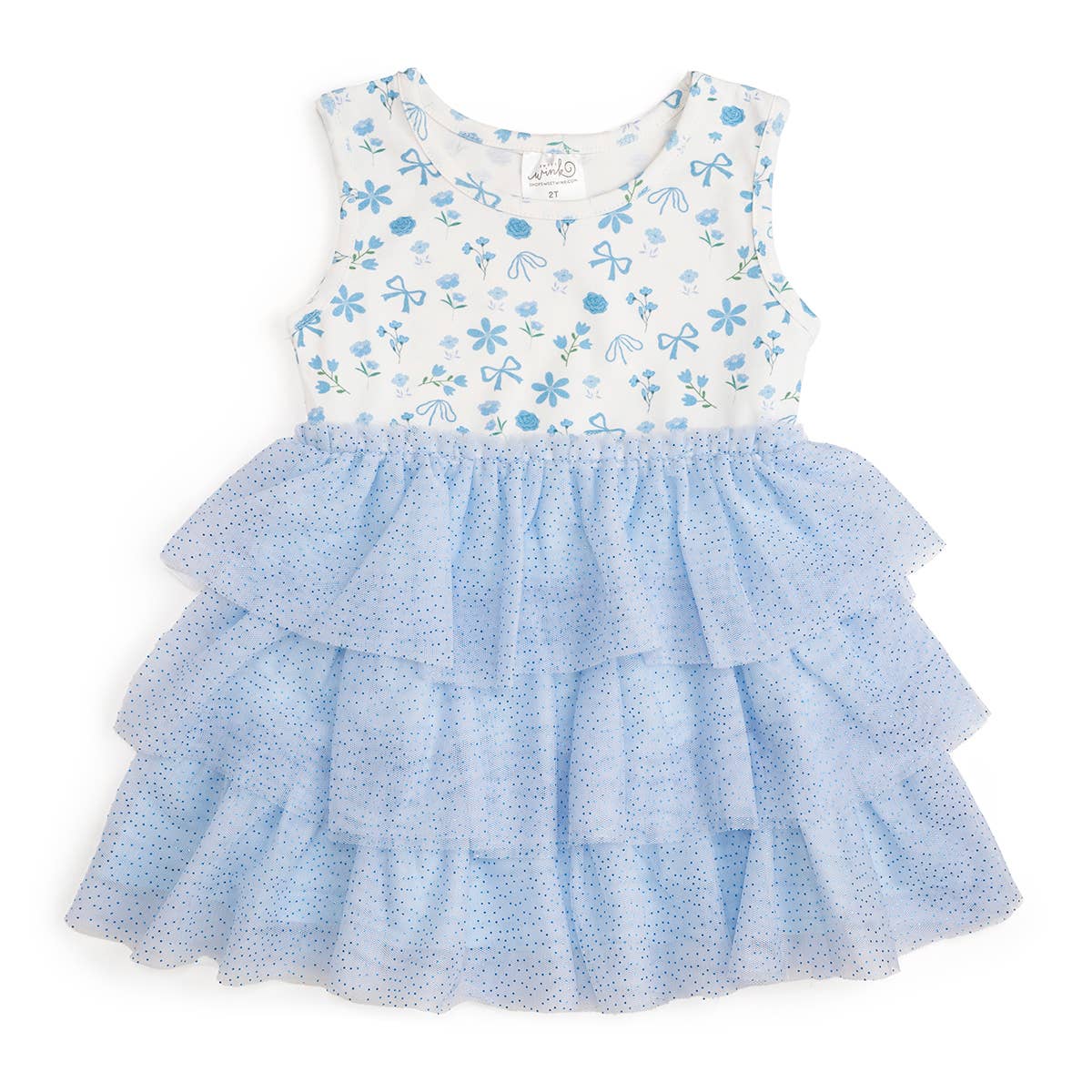 Sweet Wink - Sky Floral Tank Tutu Dress