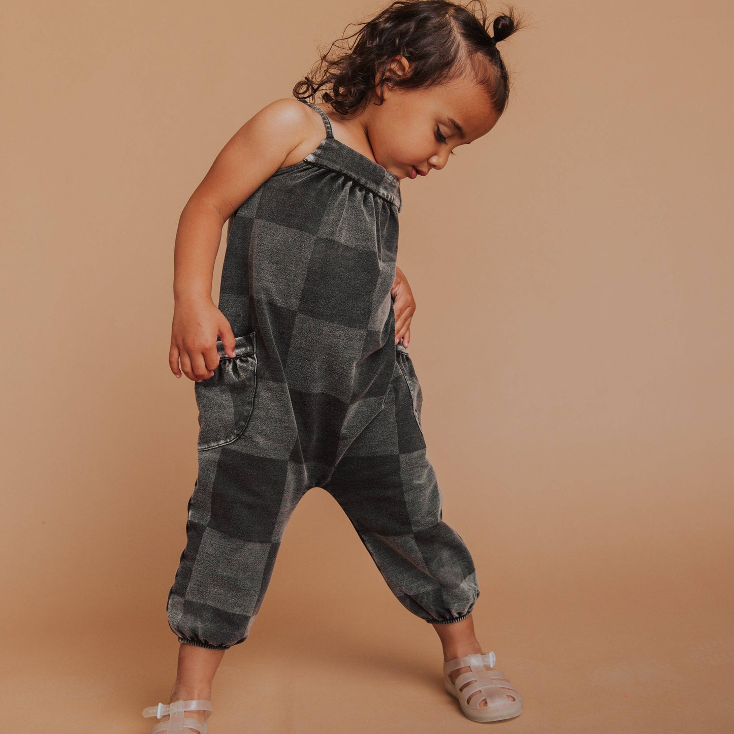 RAGS - Strappy Jumper - Black Denim Check