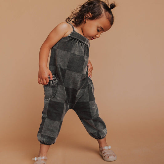 RAGS - Strappy Jumper - Black Denim Check